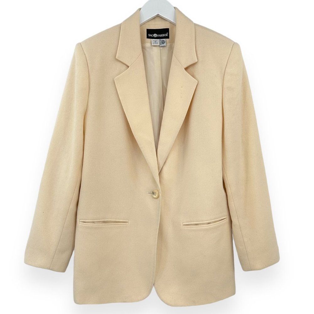 Sag Harbor Cream Blazer with Notched Lapels